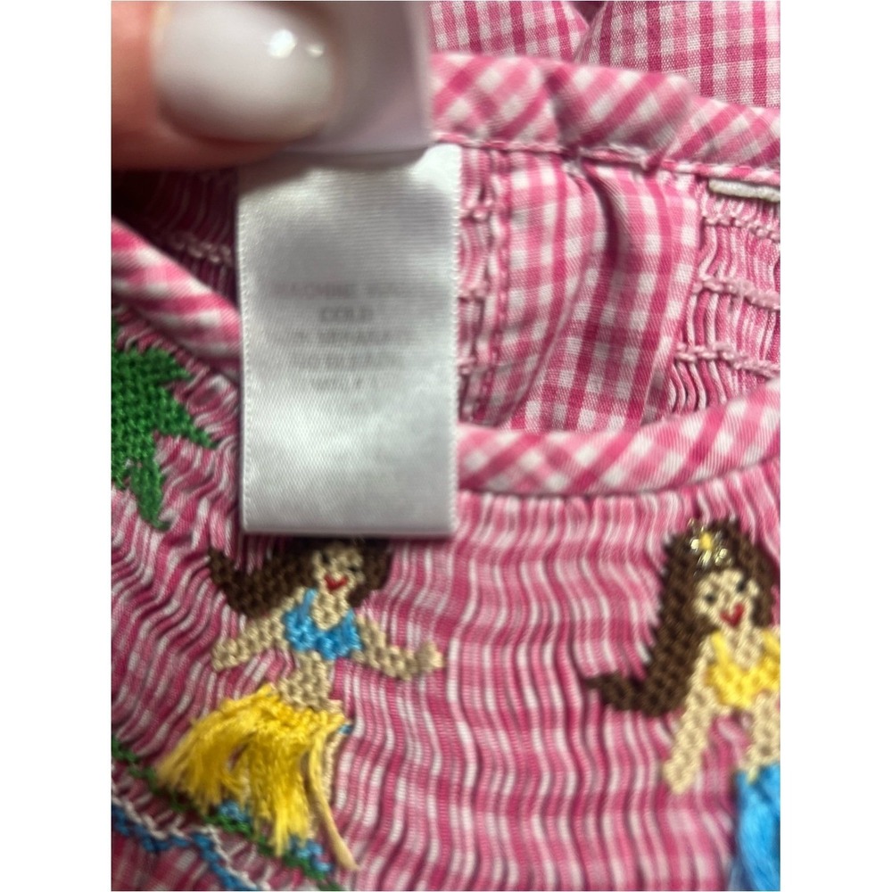 Bundle Smocked Bishop Dresses 3T 4T Pink Gingham Hula Paisley Sweet South - Picture 7 of 13